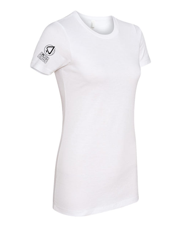 PokerBROS Ladies Classic Logo Tee w/ Classic Sleeve - White