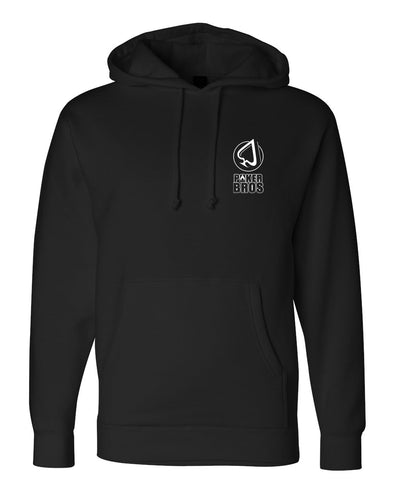 PokerBROS Classic Stacked Left Chest Logo Hoodie - Black