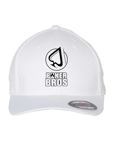 PokerBROS Stacked Logo Hat - White